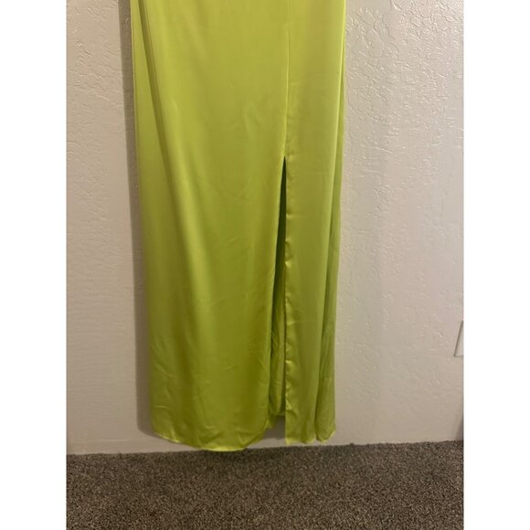 Birdy Grey Kira One Shoulder Satin High Slit Bridesmaid Dress - Picture 4 of 10